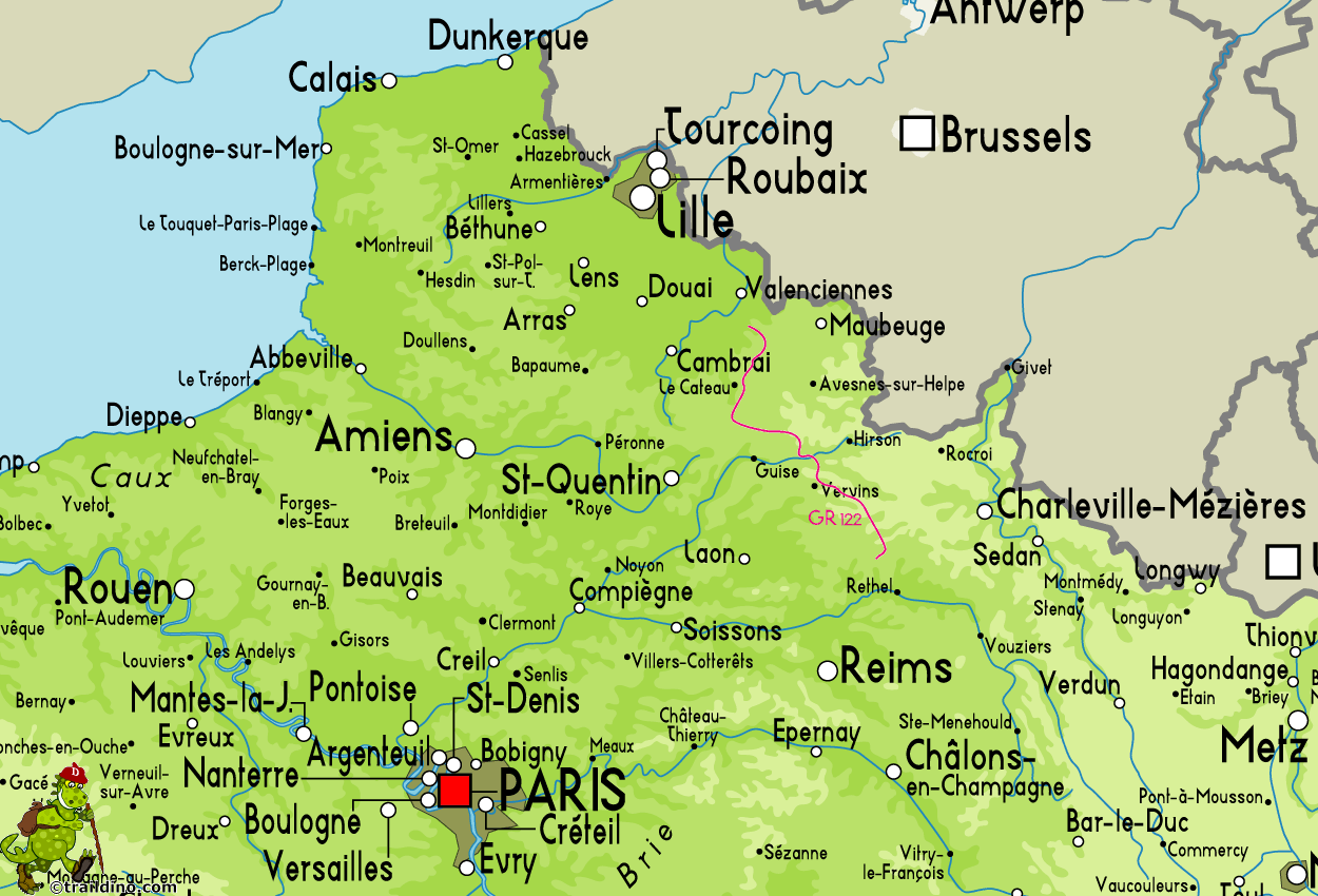 map of belgium and france