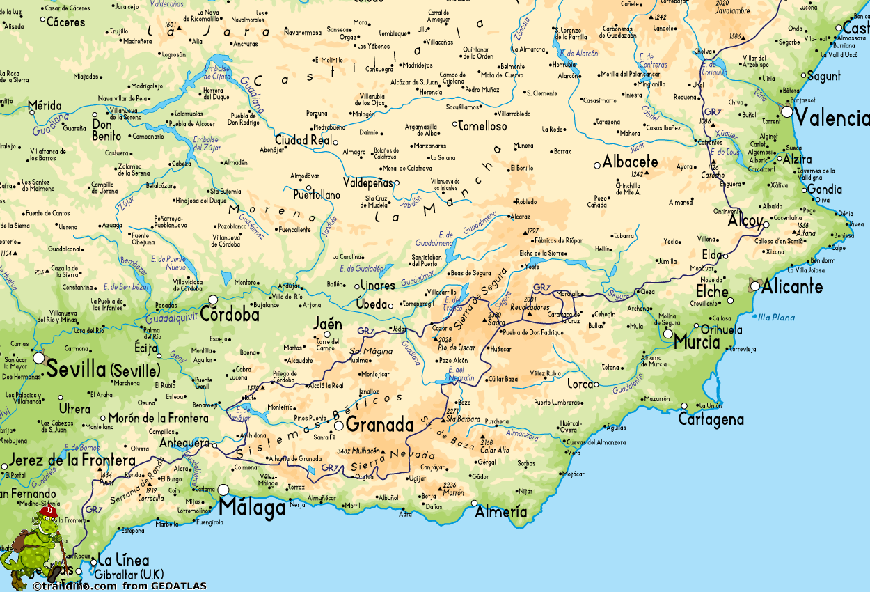 southern spain map