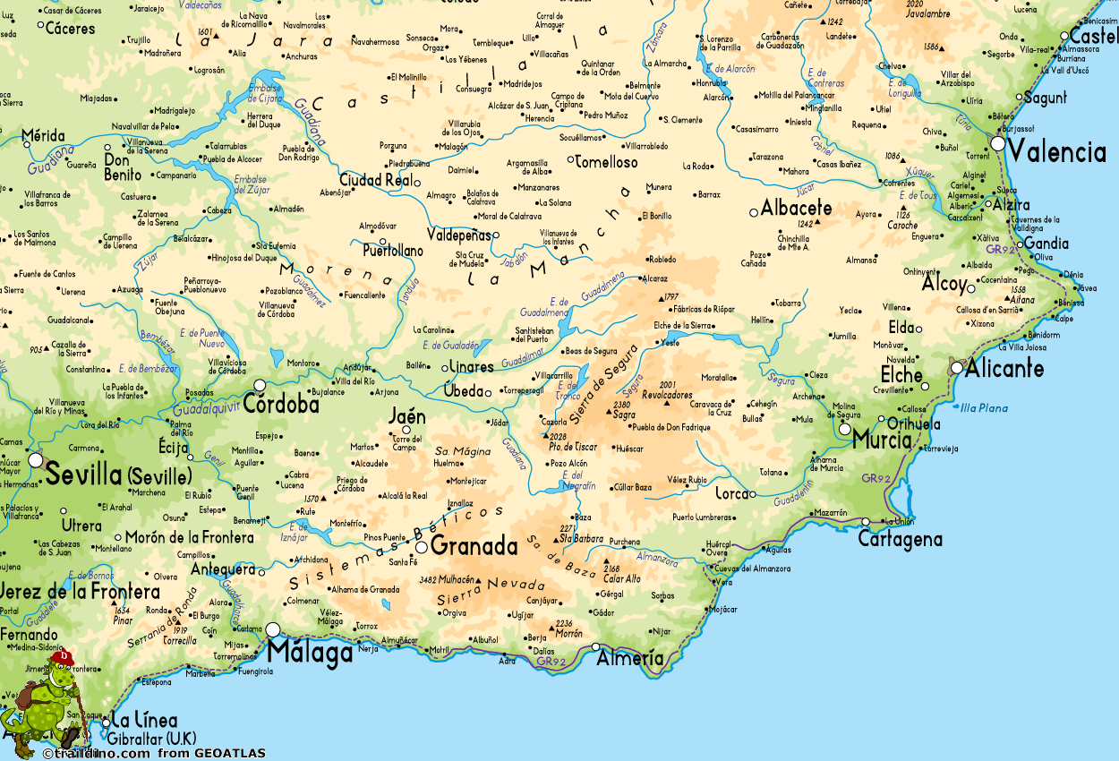map of southern spain