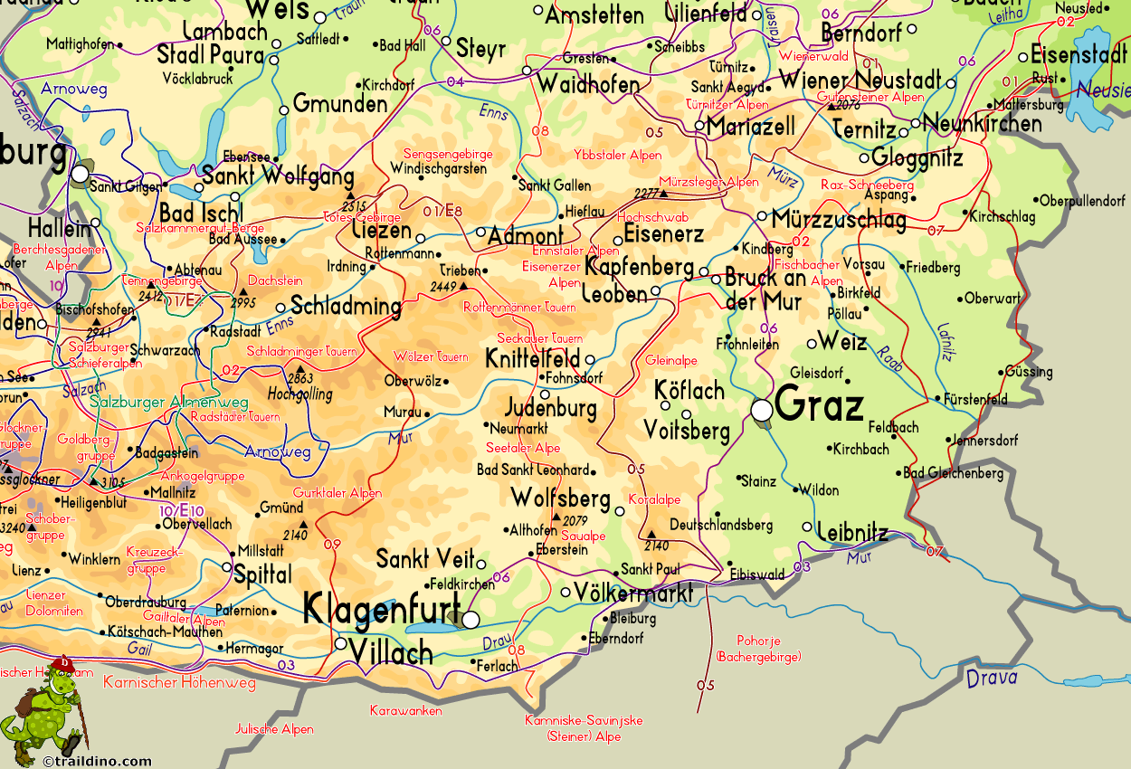 Hiking Map Austria Regions E