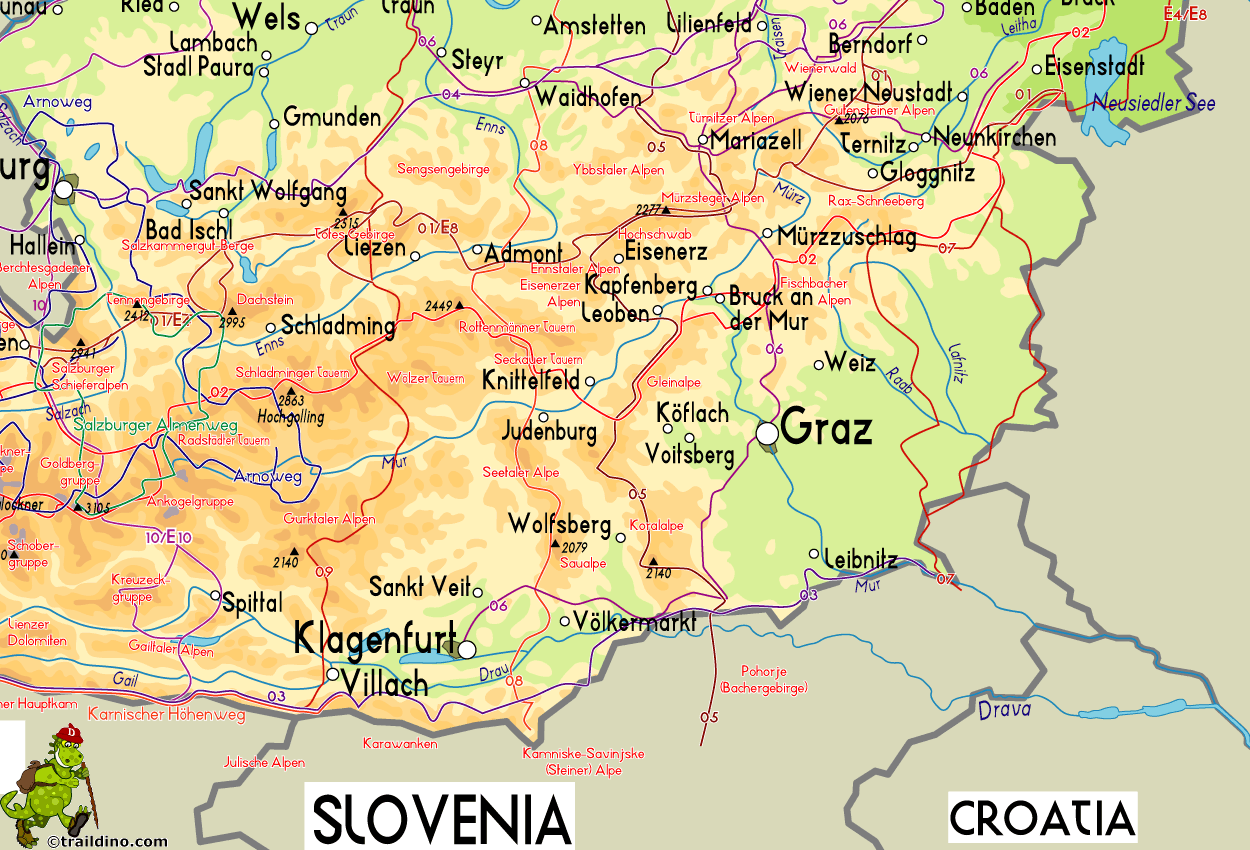 Hiking Map of Austria SE