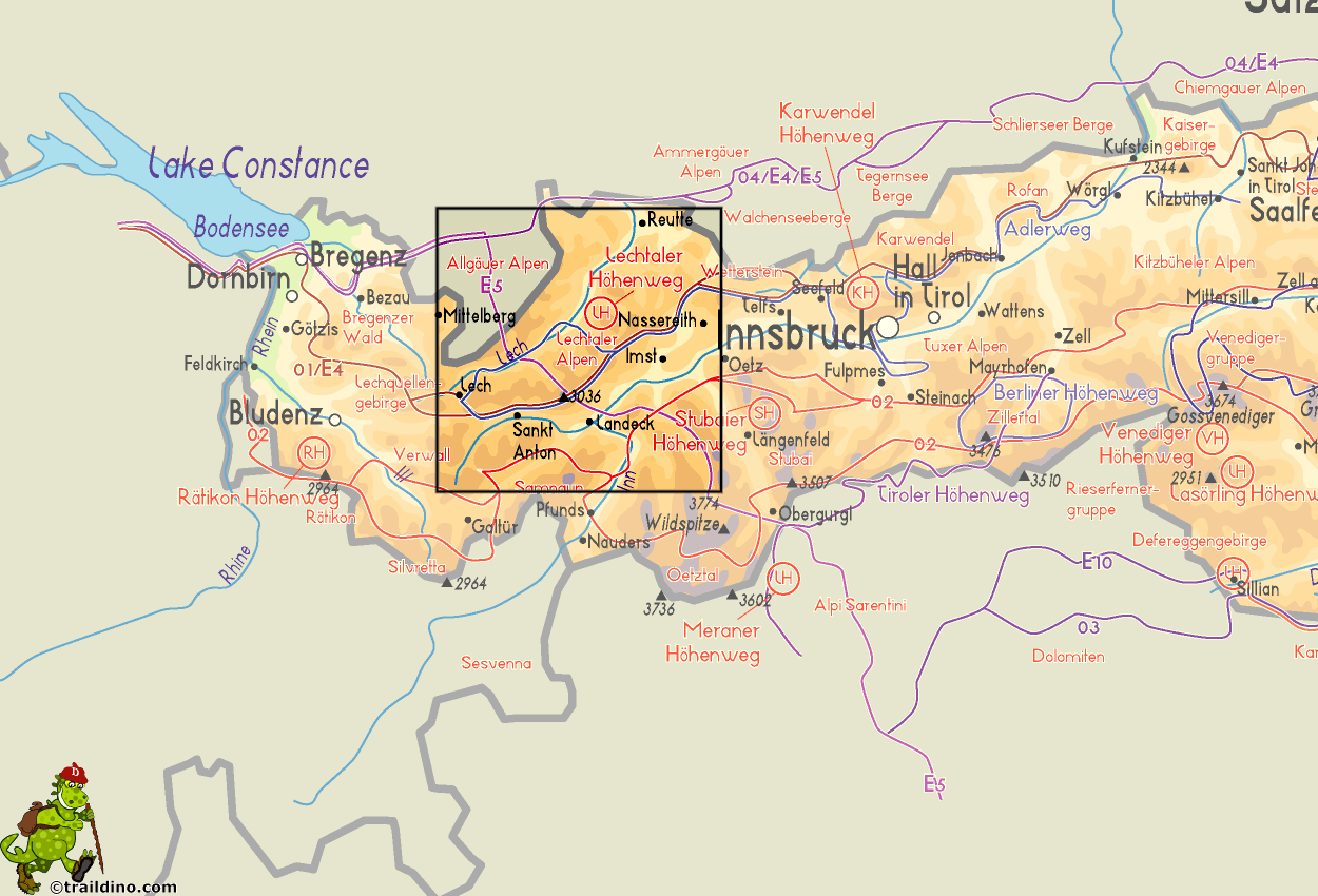 Map Lechtaler Alpen