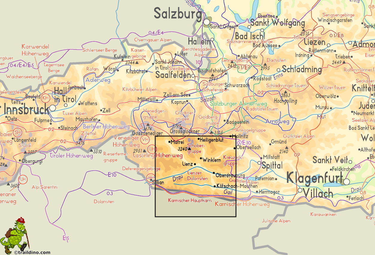 Map Lienzer Dolomiten