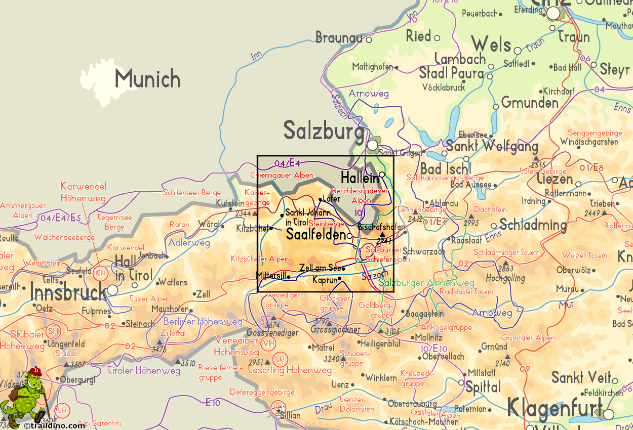 Map Loferer Steinberge