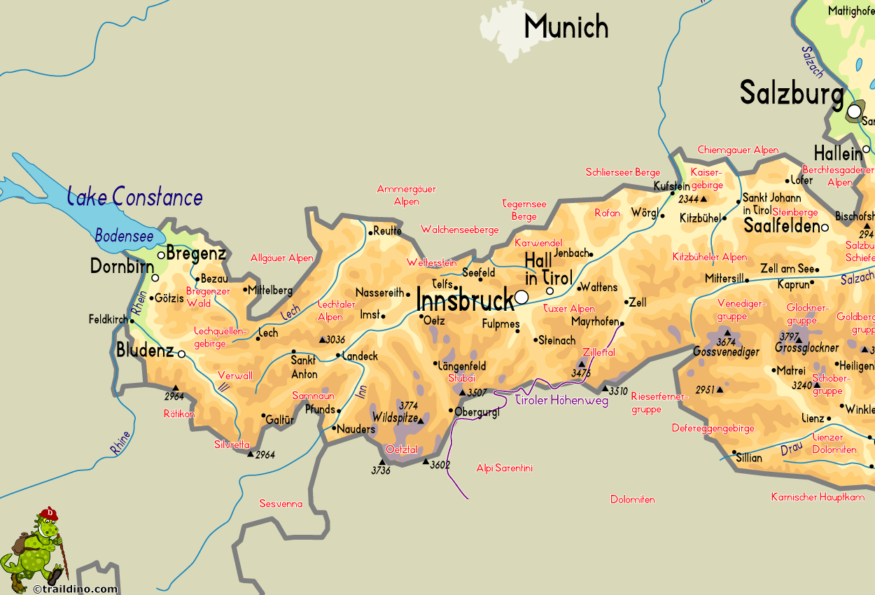 Map Tiroler Höhenweg