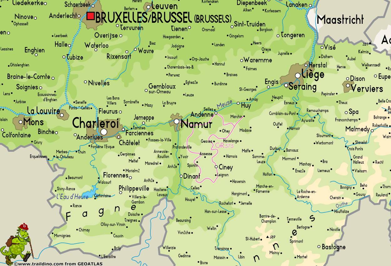 Hiking map Belgium GR575