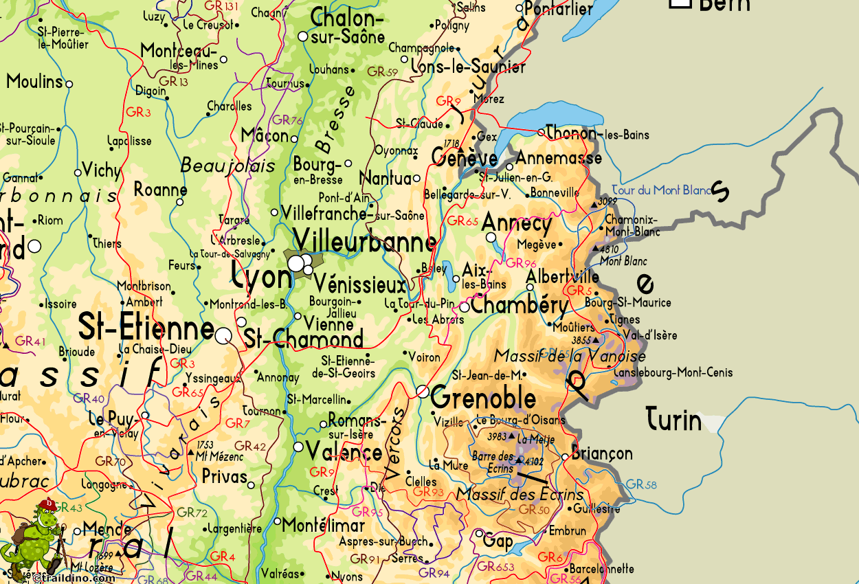 Hiking Map of Bauges