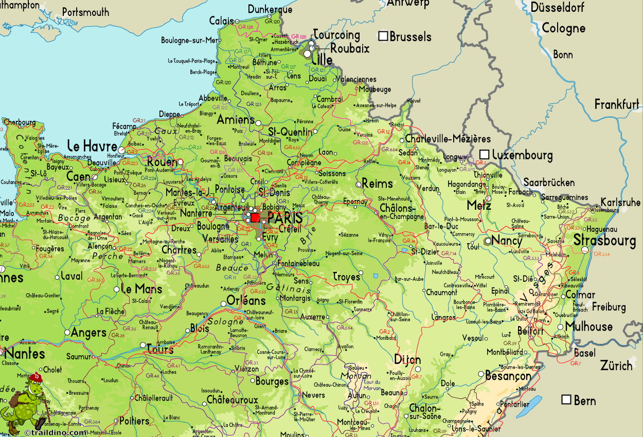 Hiking Map of France NE