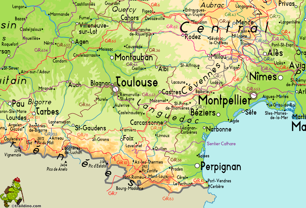 Hiking Map of Haut Languedoc