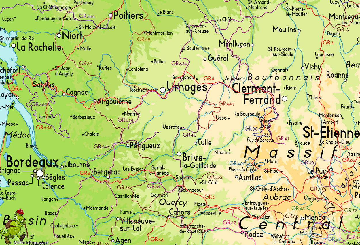 Hiking Map of Limousin
