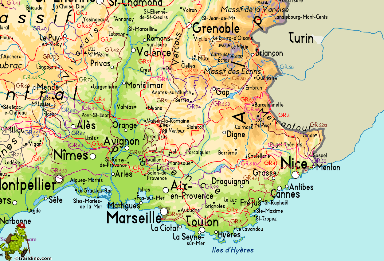Hiking Map of Mercantour
