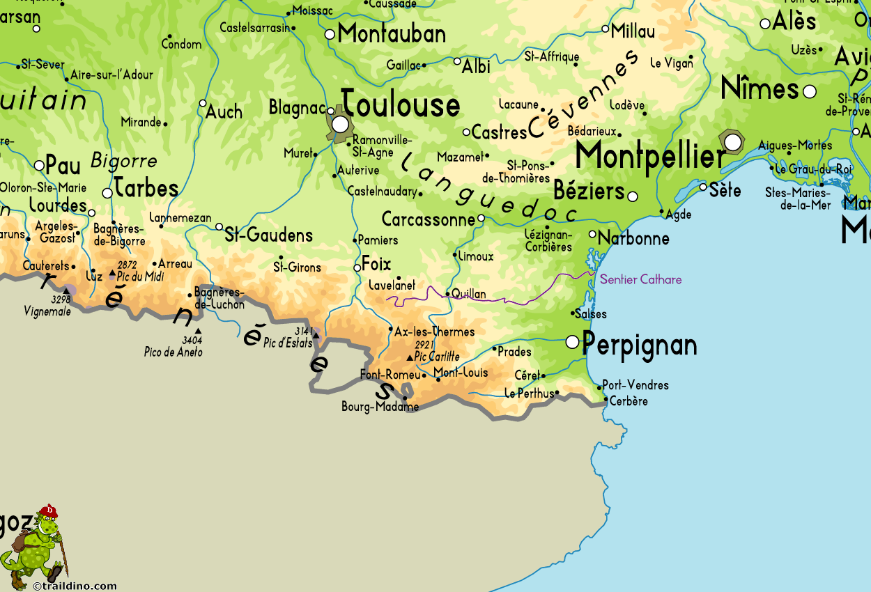 Map of Sentier Cathare