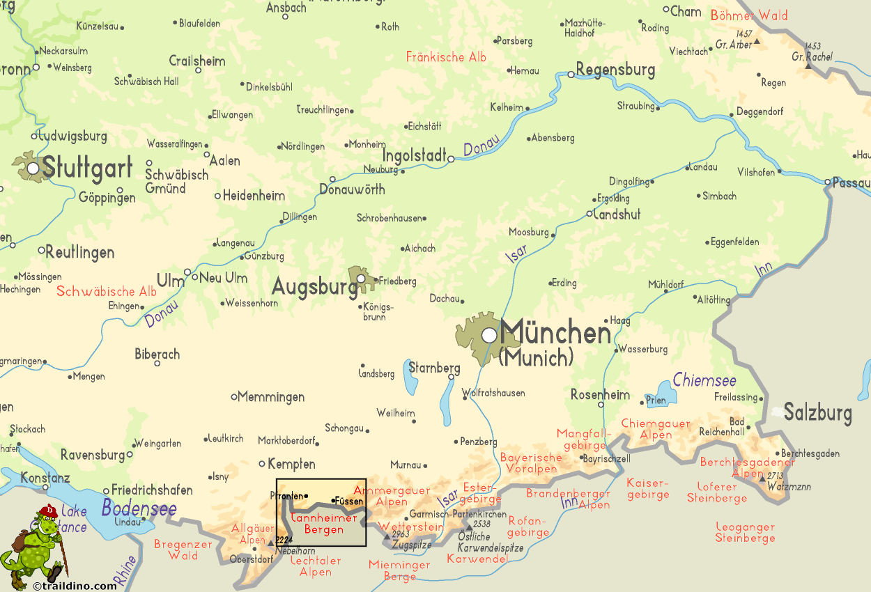Map Tannheimer Bergen