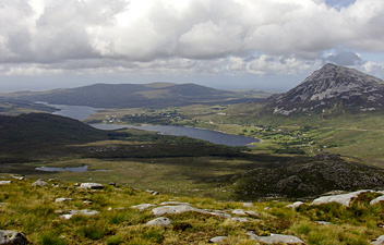 Slí Dún na nGall, Donegal Way: Mt Errigal, Dunlewy lough and Dunlewy
