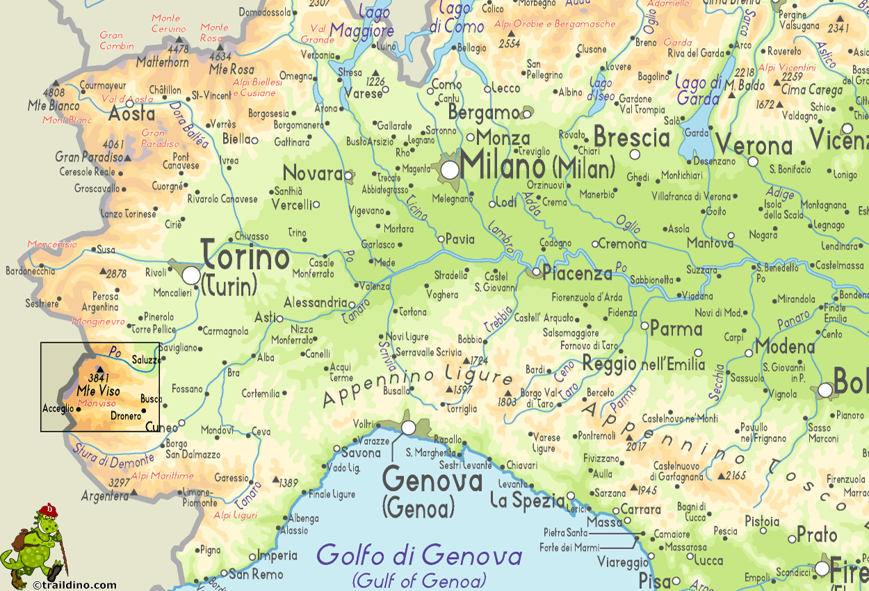 Kaart Piemonte | diabetesontherun