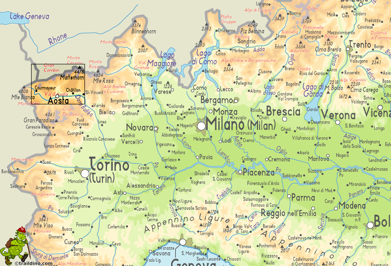 Map Val d'Aosta