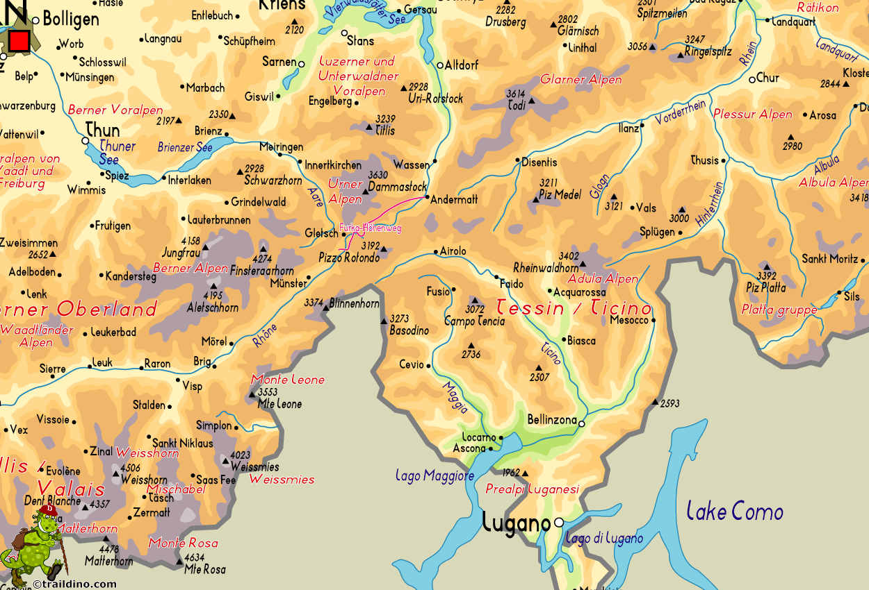 Map Furka Höhenweg