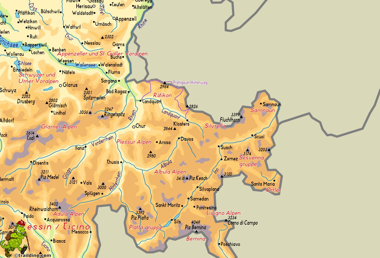 Map Prättigauer Höhenweg