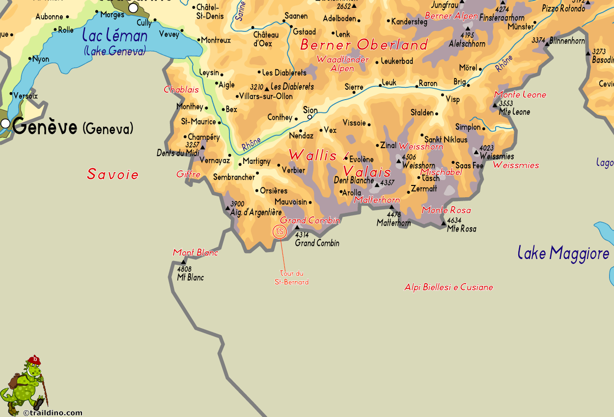 Map Tour du St-Bernard