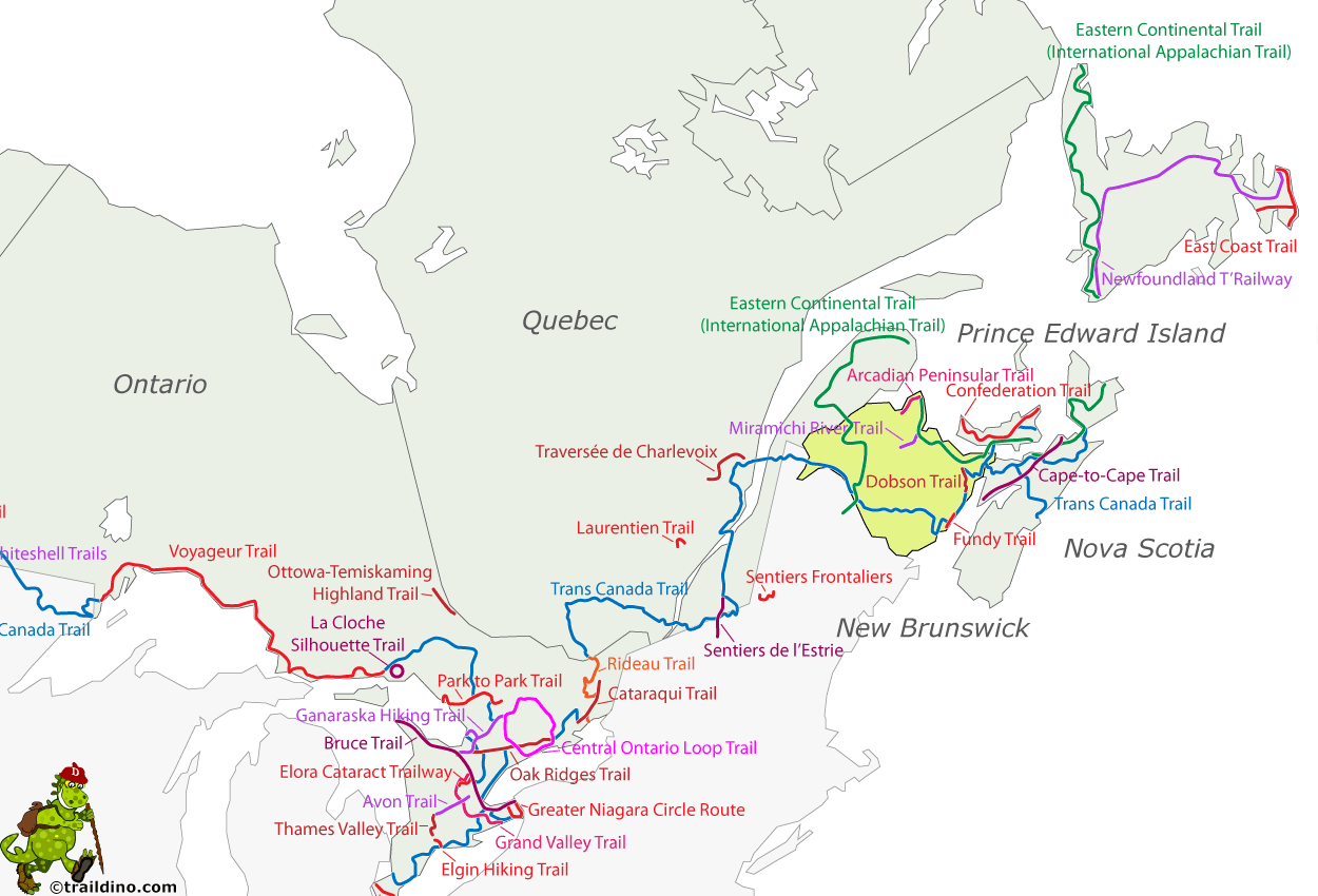 Hiking Map New Brunswick